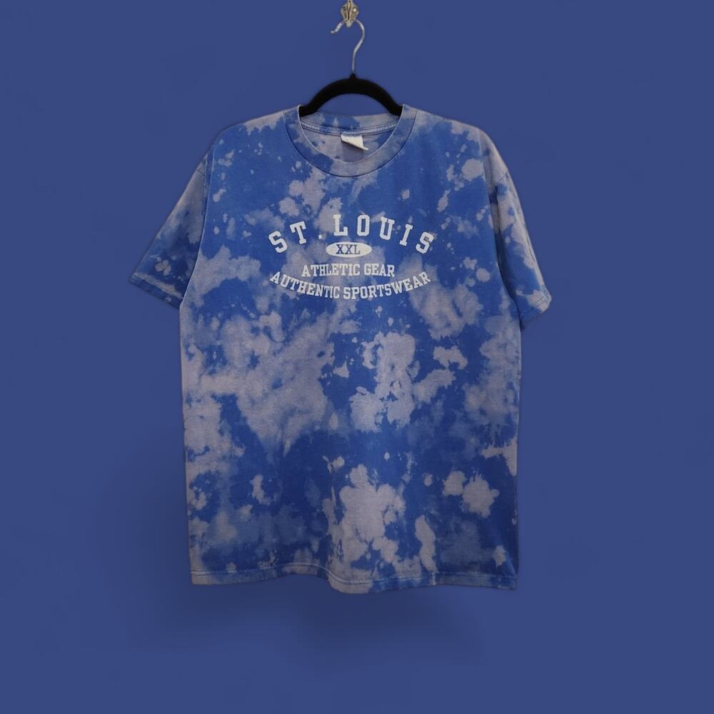 Vintage St Louis Athletic Gear Bleach Tie Dye Anvil XL VTG Retro y2K Sports